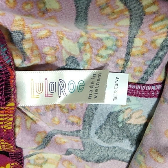 LuLaRoe TC leggings purple floral - Picture 3 of 3